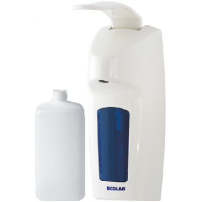 Zestaw do dezynfekcji: Dozownik łokciowy Dermados Ecolab + Butelka na płyn do dezynfekcji